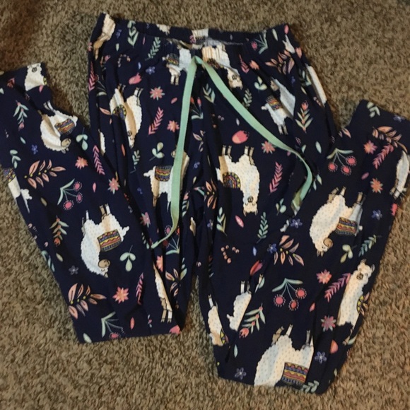 Dark blue llama pajama bottoms - Picture 1 of 2